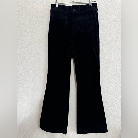 Faherty Women’s Phoebe Corduroy Wide Leg Pants Black 27 waist patch pocket - Picture 4 of 16